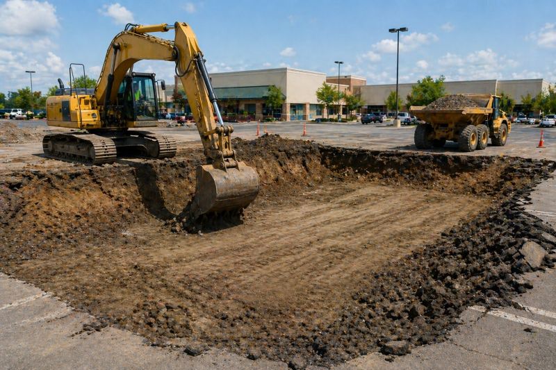 Parking Lot Excavation in Gwinnett County, GA